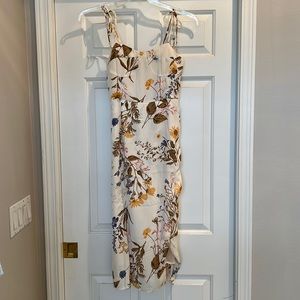 White floral slip dress